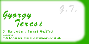 gyorgy tercsi business card